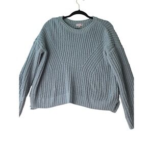 So Blue Knit Sweater Womens‎ Size Large Long Sleeve Cozy Textured Pullover